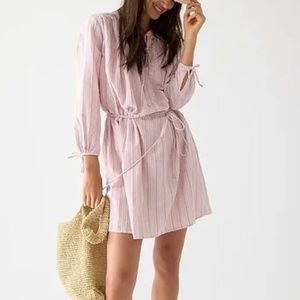 J. Crew Cotton Poplin Mini Dress in Stripe